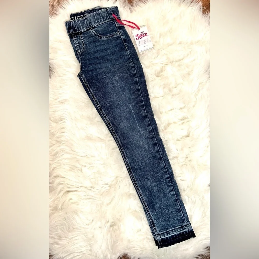 GIRL’S JUSTICE MEDIUM DARK WASH SKINNY JEANS | SIZE 10 | NWT